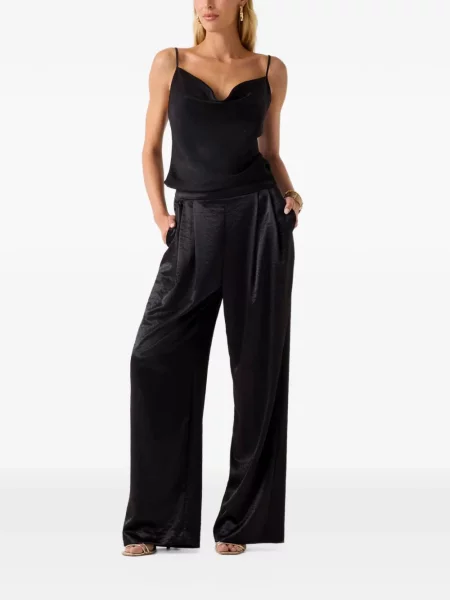 Pantaloni Guess din satin negru