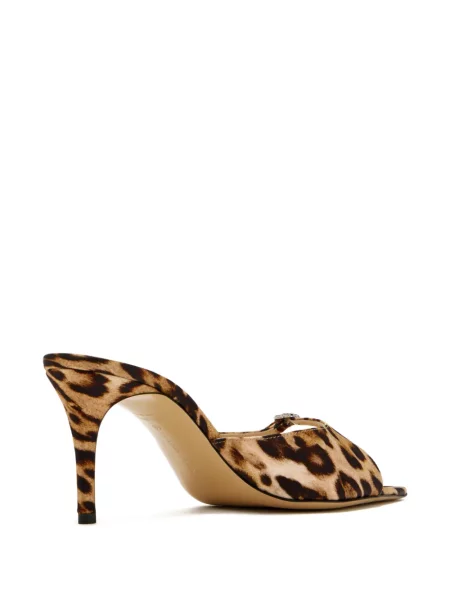 Sandale Andrea Wazen cu model leopard cu cataramă maro