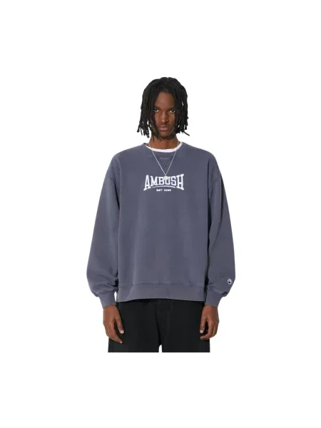AMBUSH bluza Graphic Crewneck Insignia z aplikacją niebieski