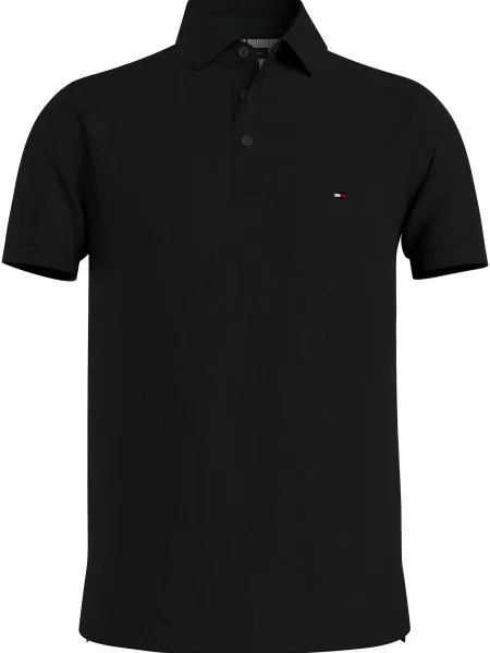 TOMMY HILFIGER Tricou negru / roșu / bleumarin alb
