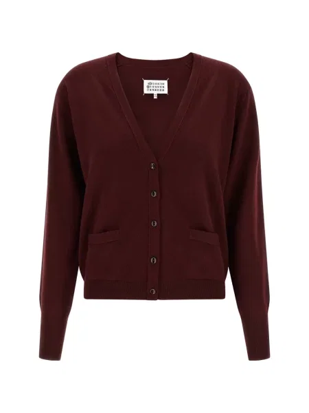 Cardigan Maison Margiela cu decolteu în V roșu