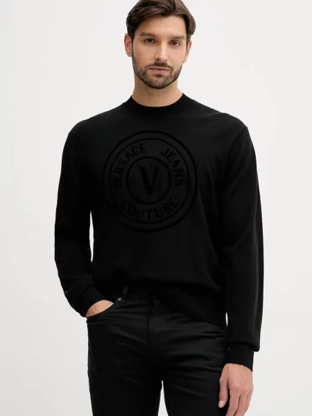 Versace Jeans Couture pulover din amestec de lână light negru