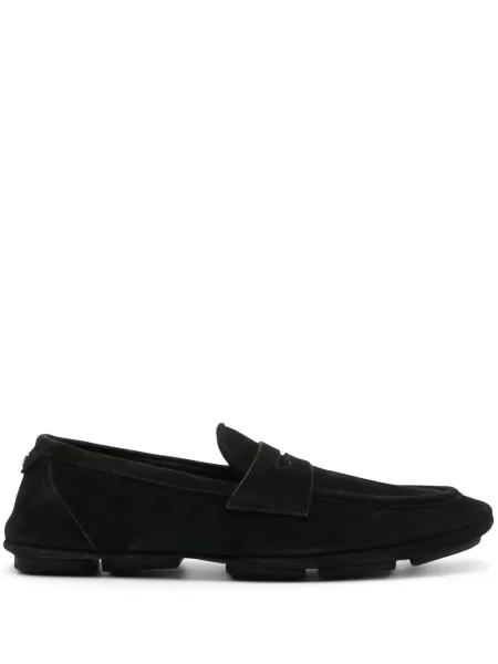 Pantofi loafer Dolce & Gabbana din piele de căprioară negru
