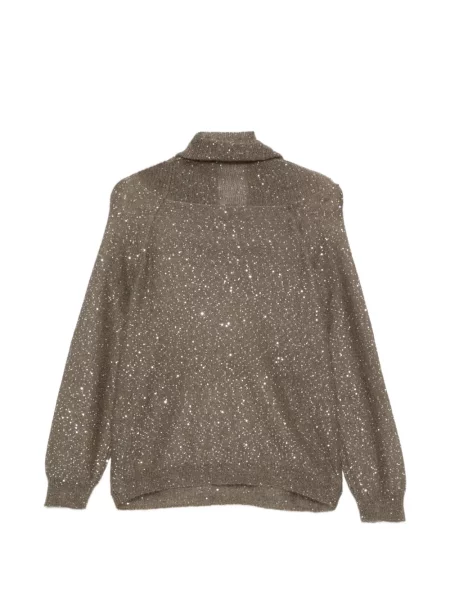 Pulover Nude cu paiete verde