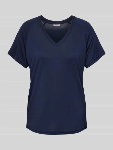 T-shirt z dekoltem w serek model ‘Joselyn’ Fransa