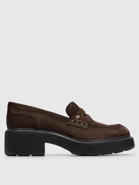 Замшеві лофери з монограмою Santoni коричневі