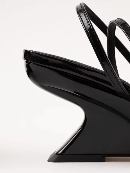 Souliers Martinez szandál éksarokkal bőr EDEN fekete
