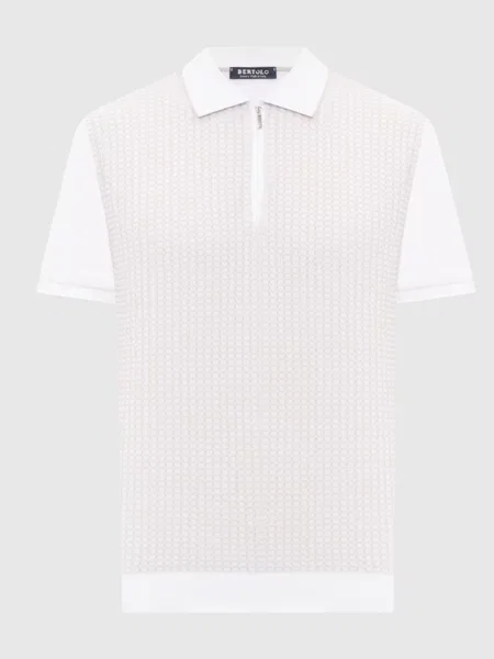 Поло із шовком Bertolo Cashmere біле