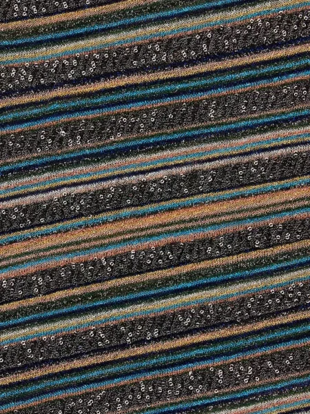 Fular Missoni cu paiete cu dungi negru