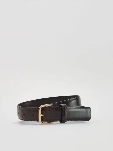 Reserved Шкіряний із пряжкою темно коричневий