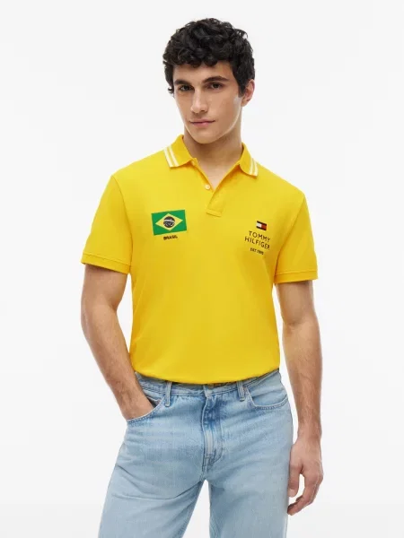 TOMMY HILFIGER Majica svetlo rumena / jelka / živo rdeča črna