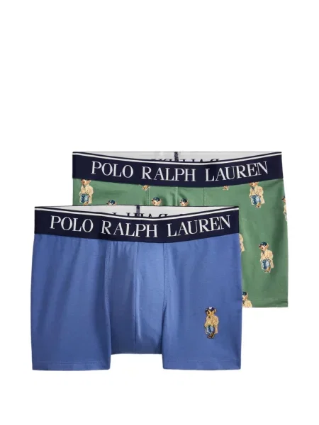 Καρό σλιπ σετ Polo Ralph Lauren με βολάν φανελένια πράσινο