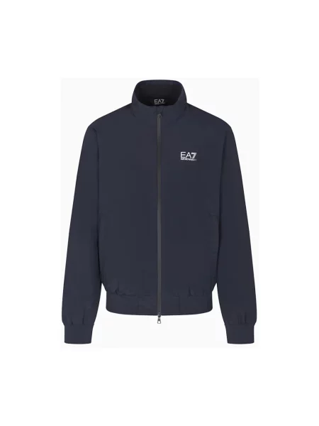 Kurtka bomber Ea7 Emporio Armani z nadrukiem na siłownię niebieski