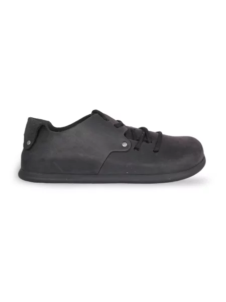 Półbuty Birkenstock sznurowane skórzane czarne