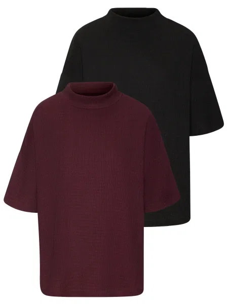 LASCANA Tricou ciclam negru