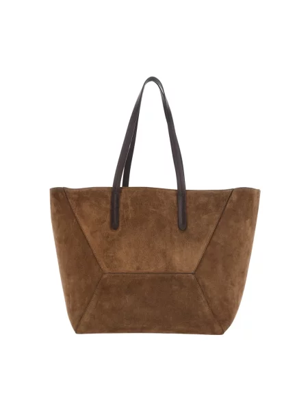 Shopperka Brunello Cucinelli zamszowa brązowa