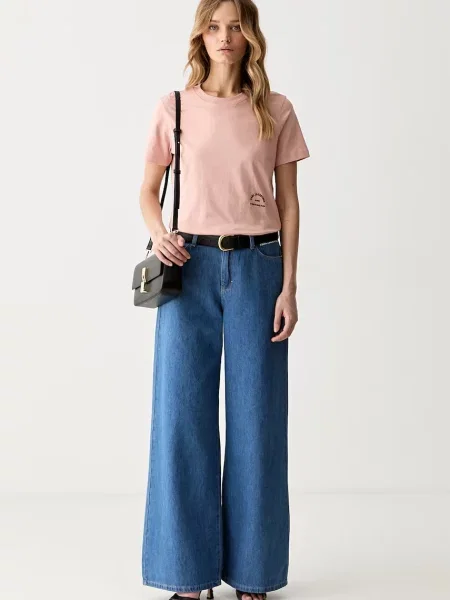Karl Lagerfeld tricou basic pentru femei din roz
