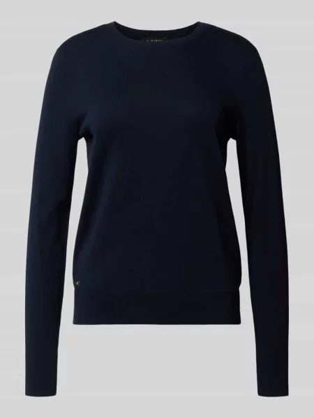 Dzianinowy sweter Lauren Ralph Lauren z okrągłym dekoltem niebieski