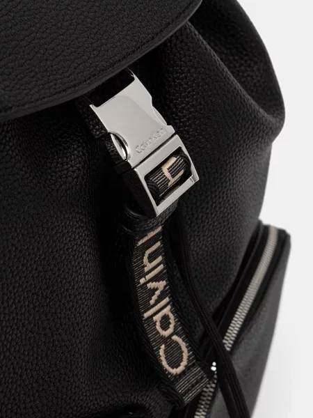 Calvin Klein Hátizsák Weebbing Strap Flap Backpack fekete