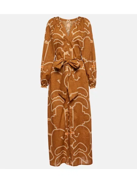 Rochie maxi Johanna Ortiz cu imagine de costum galben