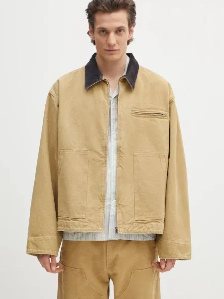 AMBUSH geacă din denim Canvas Work Jacket de tranzitie bej