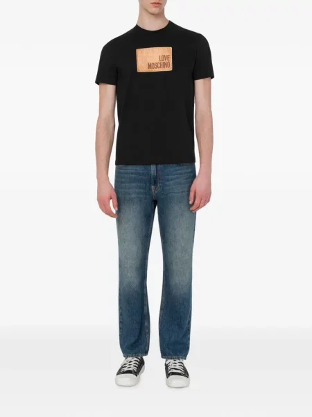 Tricou Love Moschino din jerseu negru