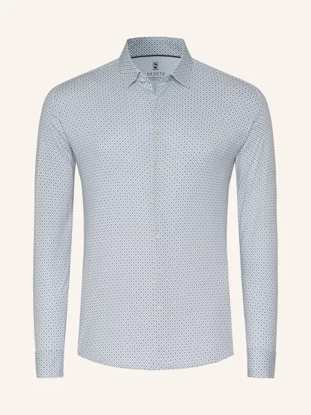 Desoto Jerseyová Košile Slim Fit / tmavě šedá / šedá bílá