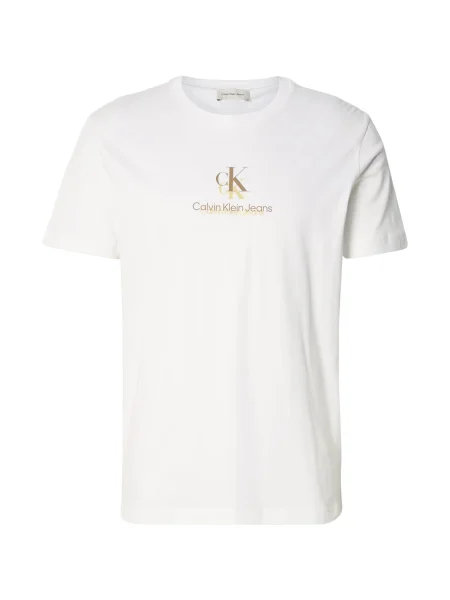 Calvin Klein Jeans Tricou maro / galben alb