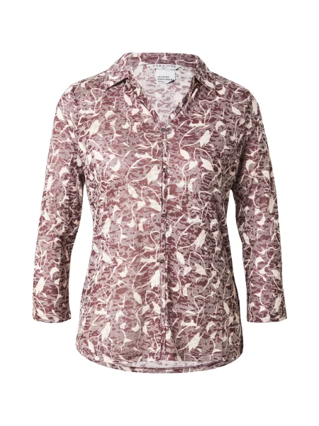 ZABAIONE Tricou gri deschis / roșu burgundy / murdar alb
