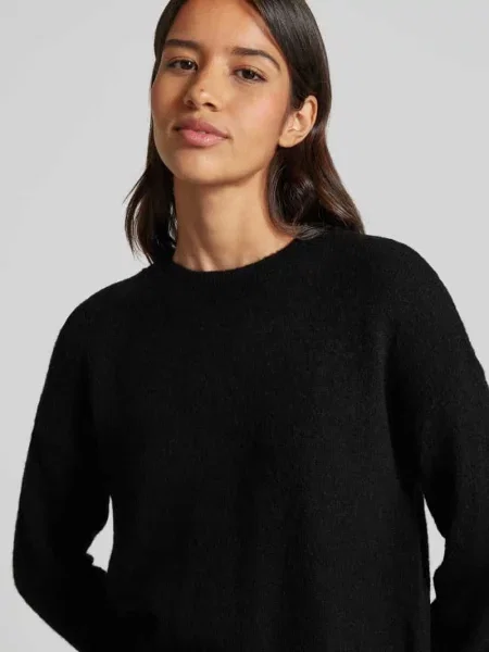 Sweter z dzianiny o kroju loose fit z dodatkiem wełny model „Festina” Msch Copenhagen czarny