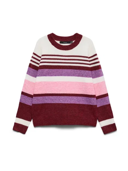 VERO MODA Pulover VMPLAZA mov amestecat / rosé / roşu închis alb