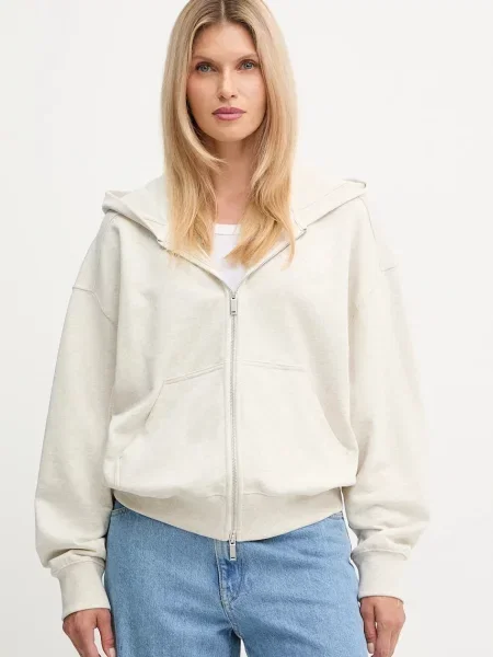 Calvin Klein bluza z kapturem gładka beżowy