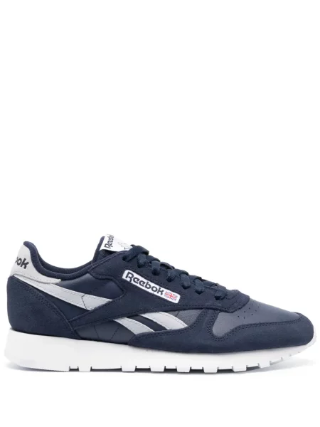 Sneakerși Reebok din piele de căprioară cu autograf albastru