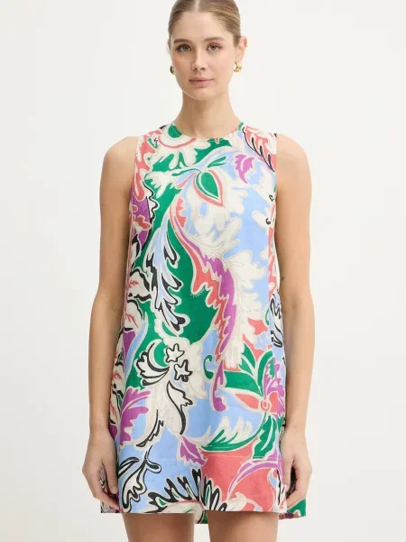 Marella rochie din in ALCE verde