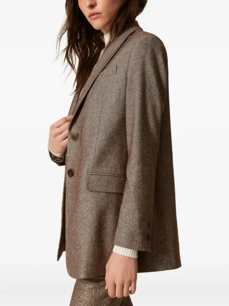 Sacou Twinset din tweed maro