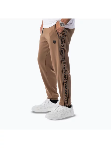 Pantaloni pentru bărbați Pitbull Trackpants Tape Logo Terry Group coyote brown maro