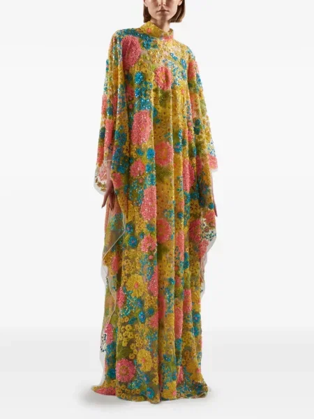 Rochie Taller Marmo cu model floral de costum galben