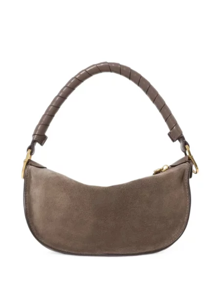 Geantă Chloé din piele de căprioară gri