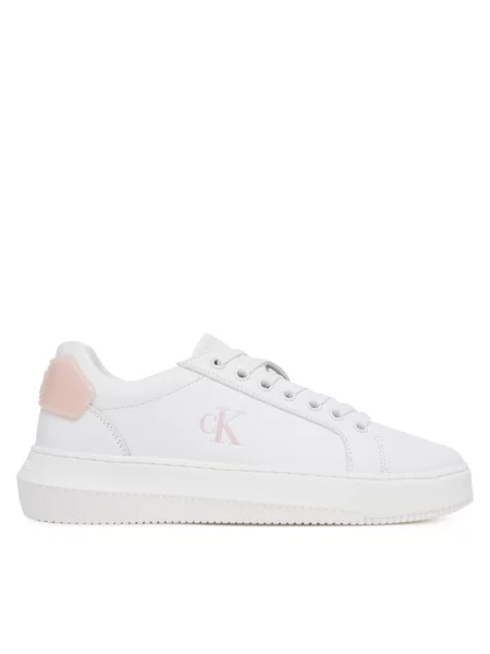 Sneakersy Calvin Klein Jeans skórzane białe