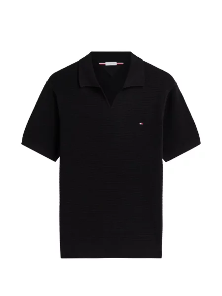 Tricou Tommy Hilfiger tricotate cu decolteu în V negru