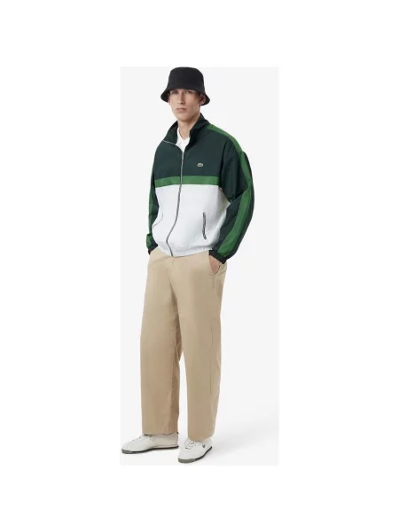 Kurtka damska Lacoste Colour-Block Track zielony ciemny zielony S biały