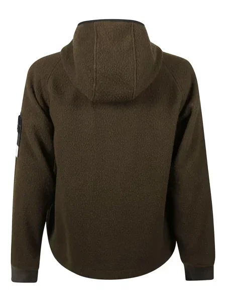Geacă Stone Island cu glugă cu strasuri verde