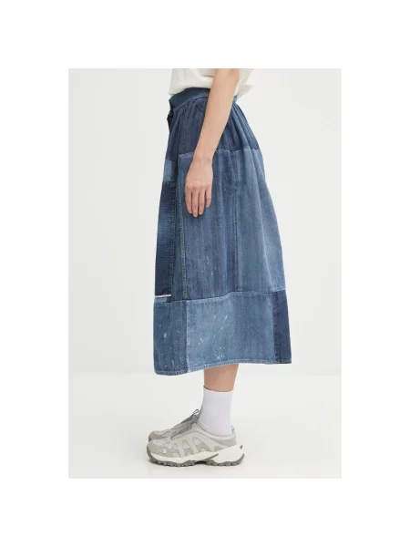Visvim spódnica jeansowa ss elevation skirt p.w. niebieska
