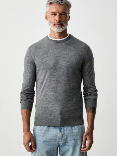 Hackett London pulover pentru bărbați din lână merino gri