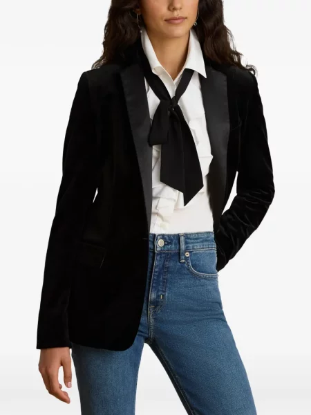 Blejzer Lauren Ralph Lauren od samta crna