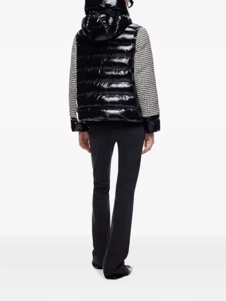 Geacă cu puf Pinko din tweed negru