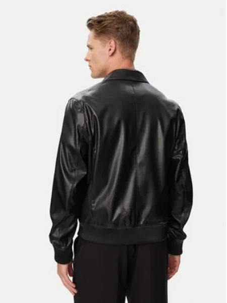 Calvin Klein Dirbtinės odos striukė juoda