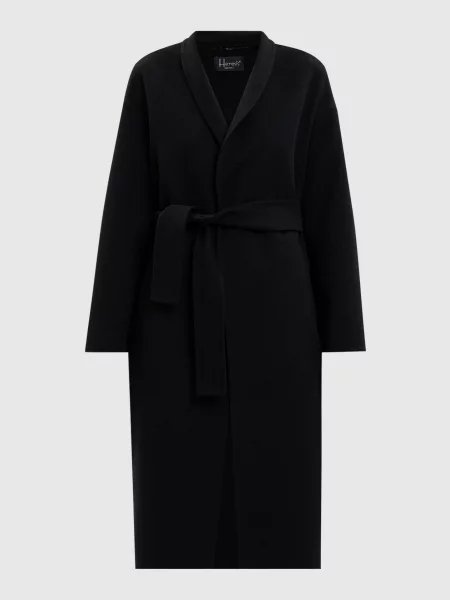 Пальто з вовни на запах Heresis чорне