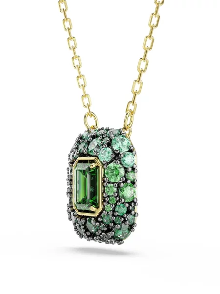 Swarovski naszyjnik dziecięcy pozłacany z cyrkonią SUBLIMA zielony