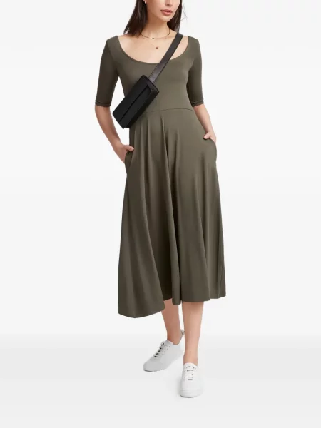 Rochie midi Marcella până la genunchi de costum verde